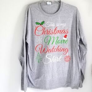 Christmas Movie Watching Tshirt Long Sleeve